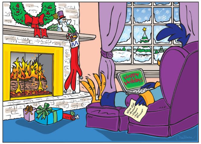 Time-Warner splash page art and Christmas Card design